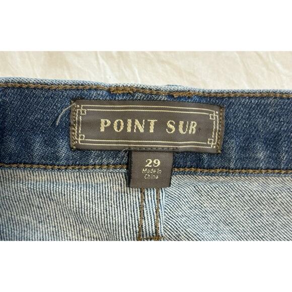 J. Crew Women’s Size 29 Point Sur Jeans Medium Wash High Rise Distressed Raw Hem - Picture 7 of 12